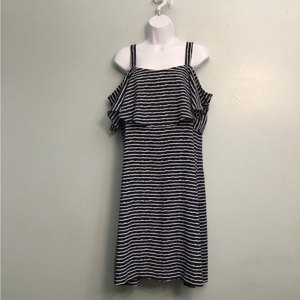 Striped Cold Shoulder Dress